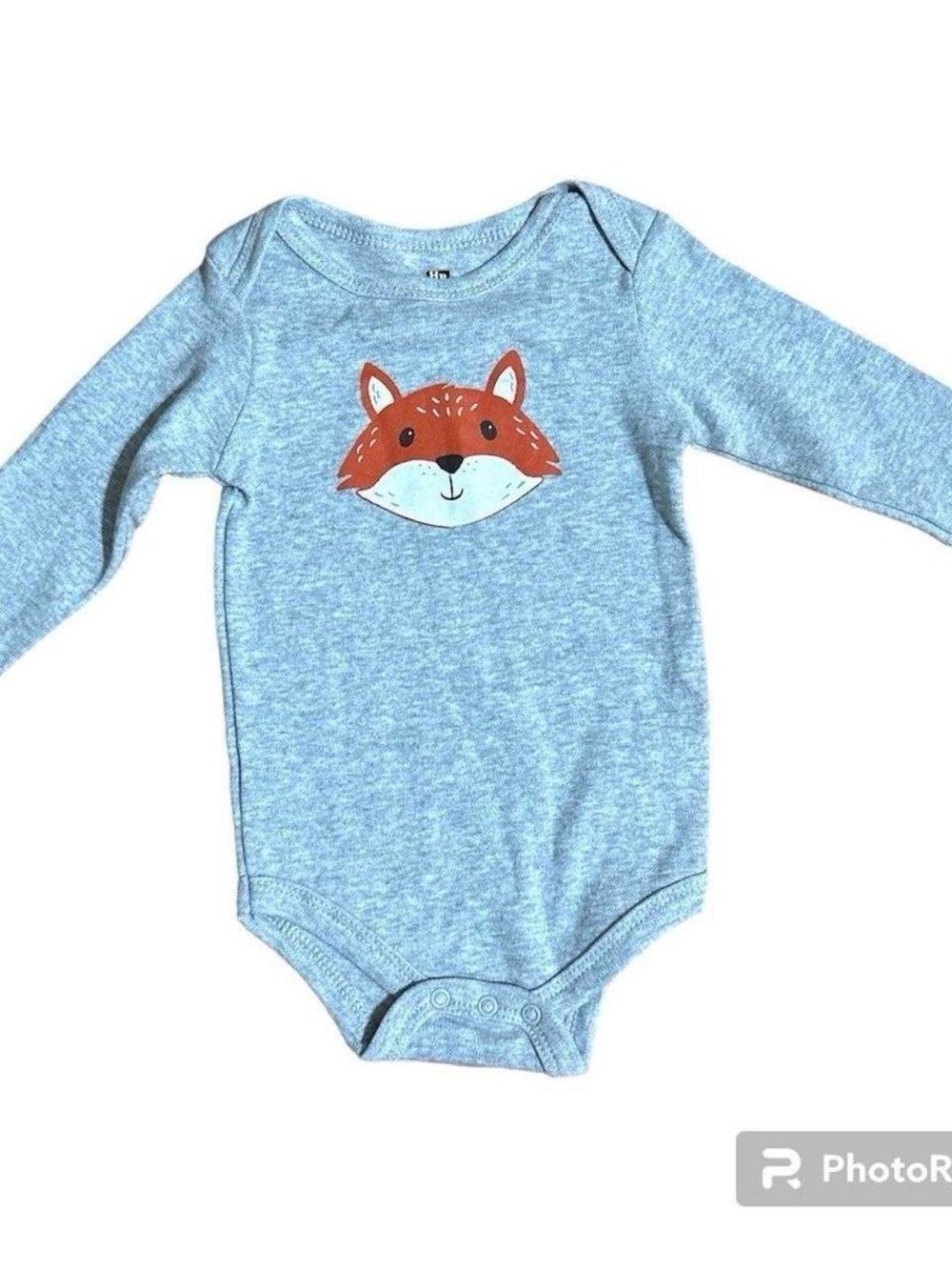 Hudson Baby Fox Graphic Long Sleeve Bodysuit Gray One-Piece Infant Romper 3–6M